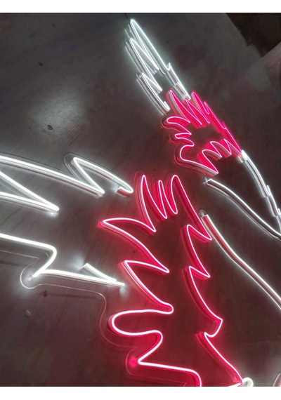 Melek Kanadı Neon Led Tabela Dekoratif Aydınlatma Tek Kanadın Ölçüsü-80x40cm Toplam Ölçü 80x80cm