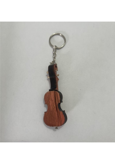 Keman Ahşap El Yapımı Minyatür Anahtarlık Müzik Aleti Araba Süsü