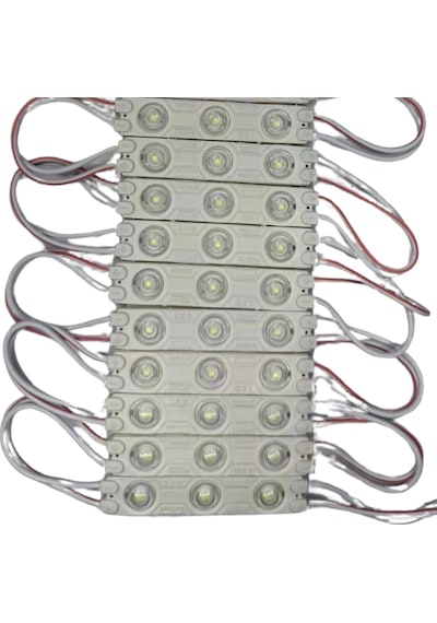 12 Volt 1.2 Watt 3 Lensli Beyaz 2835 Smd Led Modül Ip65 10 Adet Modül