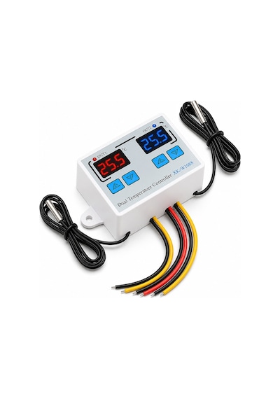 Xk-w1088 Ikili Dijital Sıcaklık Kontrollü Termostat 220v Ac 1500w Çift Sensörlü