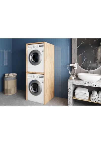 Bohem Çamaşır Ve Kurutma Makinesi Dolabı Banyo Dolabı Çam Çam
