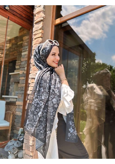 Blom Desen Soft Şal Siyah