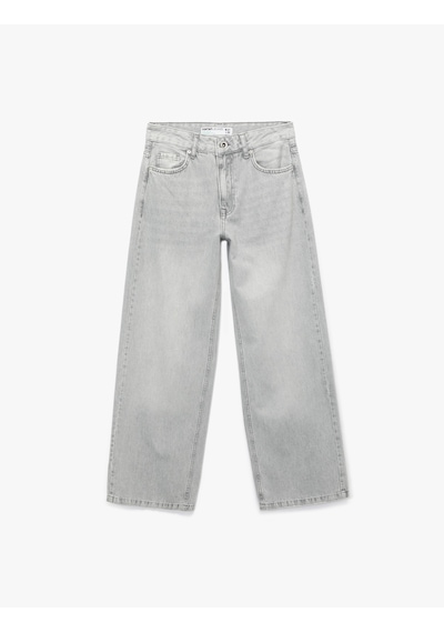 Koton Normal Bel Düğmeli Cepli Pamuklu Geniş Paça Jean Pantolon - Bianca Wide Leg Jeans Gri 6wal40030md Gri Koton Normal Bel Düğmeli Cepli Pamuklu Geniş Paça Jean Pantolon - Bianca Wide Leg Jeans Gri 6wal40030md Gri
