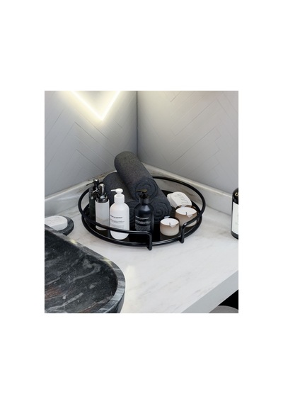 Lavons Banyo Düzenleyici Organizer Tepsi Sunumluk Siyah