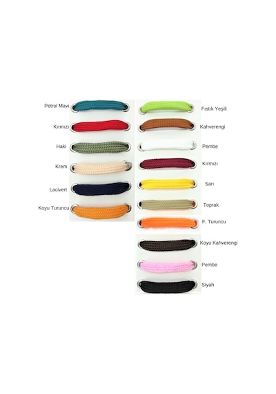 Foottab Renkli Yassı Spor Ayakkabı Bağcığı 120 Cm
