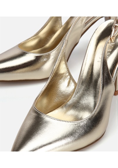 Hotiç Kadın Gold Sivri Burunlu İnce Topuklu Arkası Açık Stiletto Çok Renkli