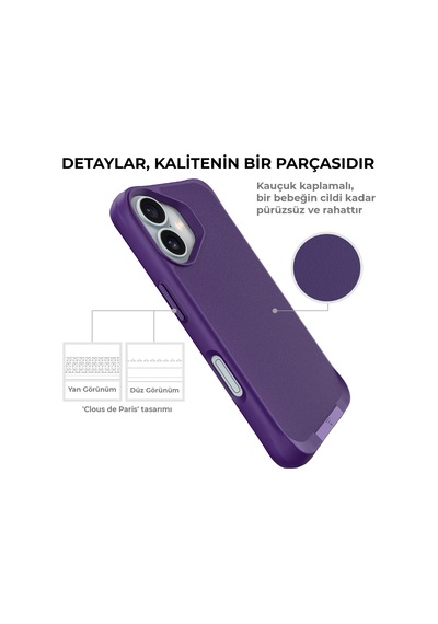 Bix Apple Uyumlu iPhone 16 Plus Vortex Magsafe Kılıf Stand Özellikli 3x Korumalı Mikro Fiber İç Yüzey Koyu Mor Mor Bix Apple Uyumlu iPhone 16 Plus Vortex Magsafe Kılıf Stand Özellikli 3x Korumalı Mikro Fiber İç Yüzey Koyu Mor Mor