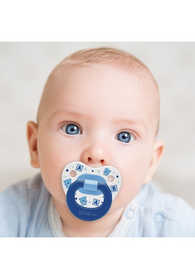 Wee Baby Desenli Damaklı Emzik No:3 Mavi 18+ Ay