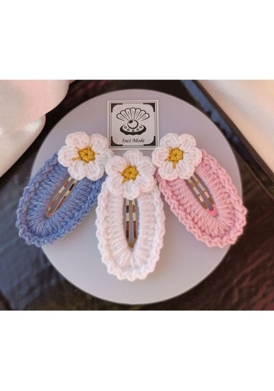 Papatya Çiçek Beyaz Açık Balerin Pembe Soft Mavi 3 Lü Çıtçıt Tok Çok Renkli