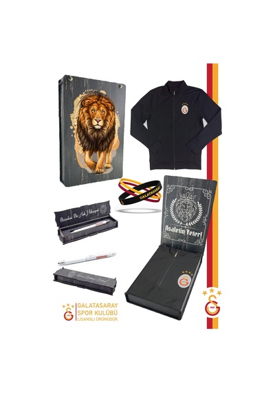 Galatasaray Orijinal Balıkçı Yaka Sweat Uçlu Kalem Bileklik Set Siyah