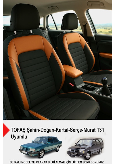 Mocha Taytüyü Oto Koltuk Kılıfı Tofaş Kartal-şahin-doğan-serçe-tempra Uyumlu Taba