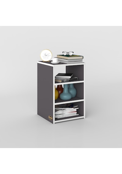 Kenzlife Komodin Panpan Gri 60 39 39 Komidin Kitaplık Ayakkabılık Beyaz