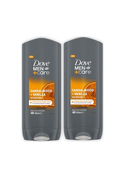Dove Men +care Duş Jeli Body, Face&hair Sandalwood +vanilla 400 Ml X2