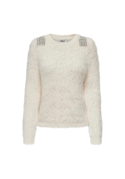 Only Onlsurı Ls Blıng O-neck Prm Cs Knt Beyaz15340525 Beyaz