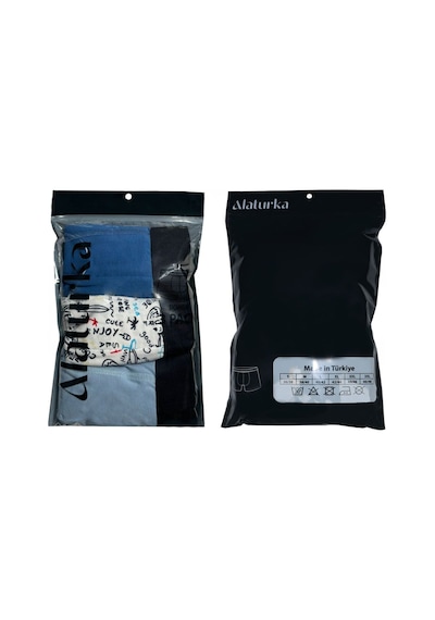Alaturka Erkek Boxer Karışık Renk 3'lü Paket Set -bxr2000 Model-2 Model2