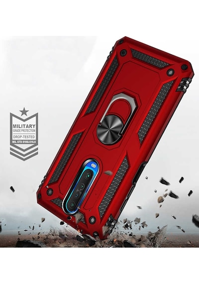 Xiaomi Poco X2 Kılıf Sert Silikon Yüzüklü Stand Özellikli Kapak