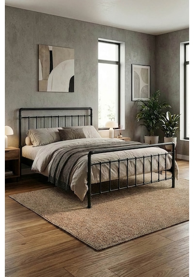 Unimet Odin Metal Karyola - Konik Geçme Konfor Destekli Latalı - 140x190/140x200/160x200/180x200 Siyah Unimet Odin Metal Karyola - Konik Geçme Konfor Destekli Latalı - 140x190/140x200/160x200/180x200 Siyah