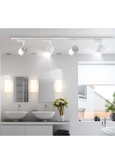 3 Adet Dekoratif Led Ray Spot + 1 Metre Ray Beyaz Kasa Günışığı