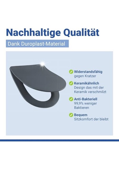 Premium Klozet Oturağı Sedilo, Antibakteriyel Duroplastikten Yapılmış Ekstra Düz Oturak, Easy-close Otomatik İndir Diğer