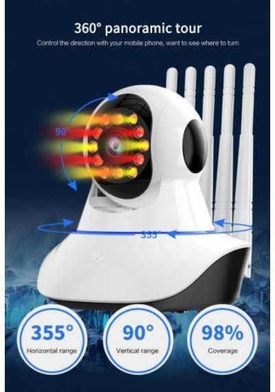 5 Antenli Angeleye Ks-516 Ip Güvenlik Kamerası Gece Görüşlü Hd 5 Antenli Angeleye Ks-516 Ip Güvenlik Kamerası Gece Görüşlü Hd