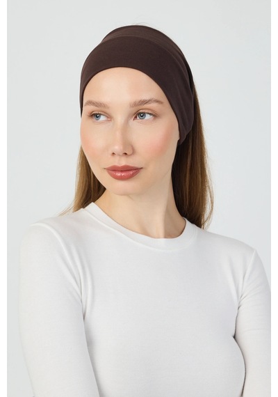 Kadın Çok Fonksiyonlu Koruyucu Pamuklu Esnek Terletmez Bandana Boyunluk Maske - Koyu Kahverengi