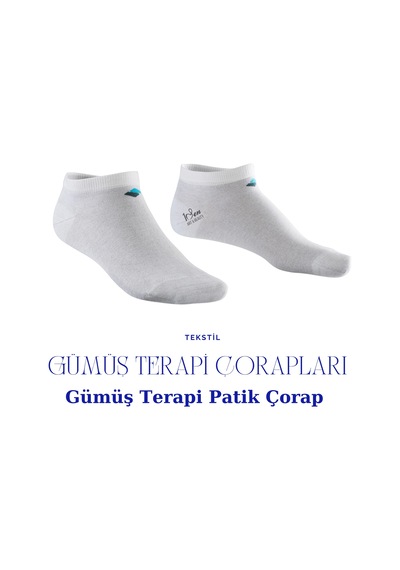 1senartbeauty Gümüş Terapi Patik Çorap / Unisex Beyaz