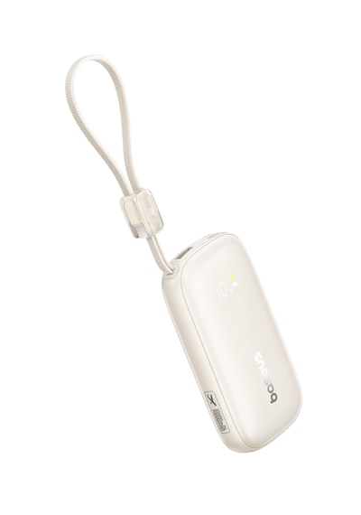 Baseus Enerfill Fc21 Qpow3 Ultra Powerbank 10.000 Mah 45w - Titanyum Ayrılabilir Kablo İle Bej