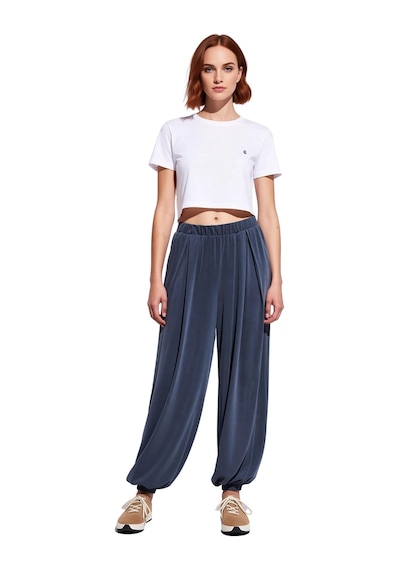 Ersefa Kadın Modal Polyester Karışımlı Geniş Paça Pantolon Antrasit Fonk