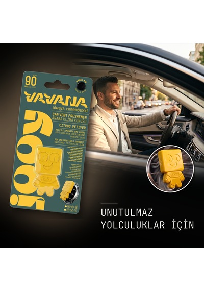 Vavana Jooy Araba Klima Kokusu 6'lı Set, 90 Gün Etkili Oto Kokusu Citrus Vetiver