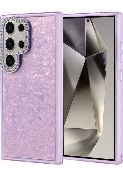 Galaxy S24 Ultra Kılıf Taşlı Tasarımlı Zore Kapi Kapak Lila