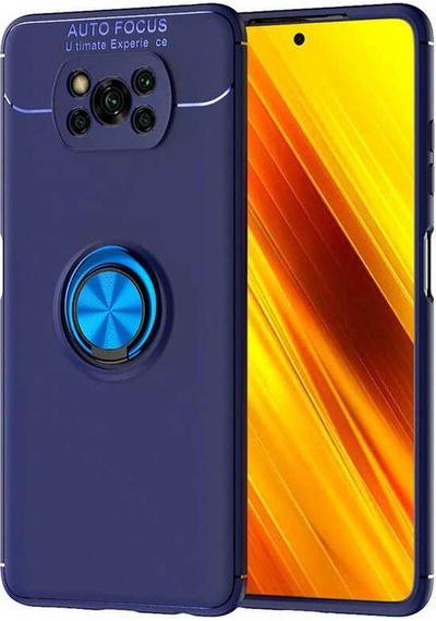 Xiaomi Poco X3 Kılıf Kamera Çıkıntılı Renkli Yüzüklü Standlı Mıknatıslı Kapak Ravel