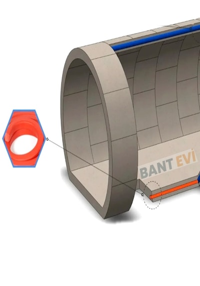 Su Tutucu Bant 10x20mm 10mt %300 Su İle Şişen Bant Kırmızı Yapışkansız
