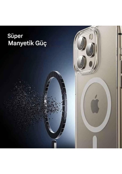 Apple Uyumlu iPhone 11 Magsafe Köşe Ve Kamera Korumalı Lüks Şeffaf Silikon Şeffaf