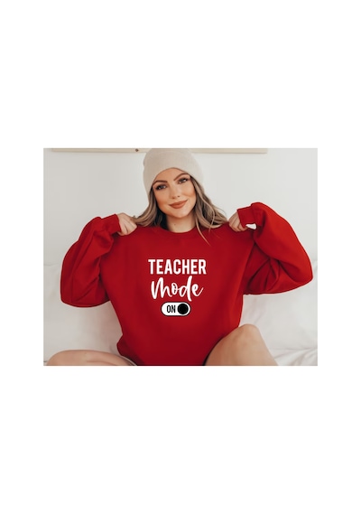 Magors Teacher Mode Baskılı, 3 İplikli, Şardonlu,kışlık,bisiklet Yaka Sweatshırt Kırmızı Magors Teacher Mode Baskılı, 3 İplikli, Şardonlu,kışlık,bisiklet Yaka Sweatshırt Kırmızı
