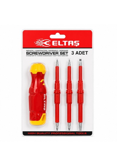 3pcs - Çift Taraflı Uç 3mm-5mm-6mm Ergonomik Sap Elektrikli Tornavida Seti Lrd-144 5332