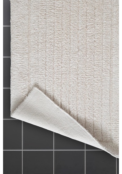 Lilly 2'li Pamuk Banyo Paspas Seti Yumuşak Dokulu Krem Yıkanabilir 60x100 + 60x50cm, Ll004w