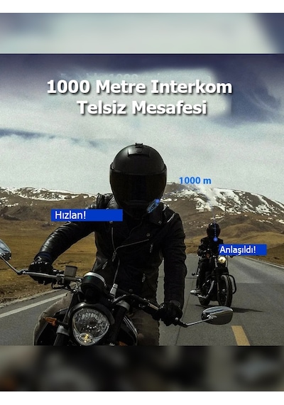2 Kişi Eşleşmeli K21s Motosiklet Soft Kask İnterkom 2 Kişi Eşleşme 1000m