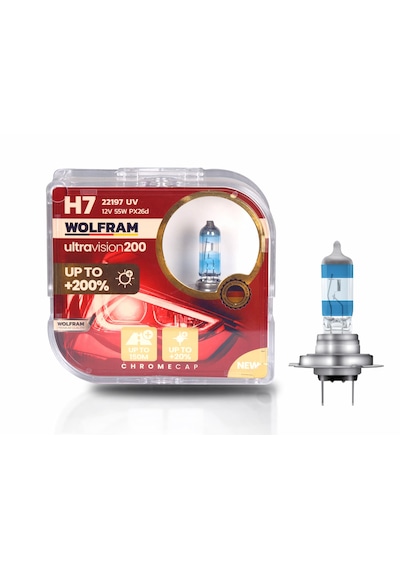 Wolfram H7 Ampul Ultra Vision +%200 Fazla +%20 Beyaz Işık 12v 55w