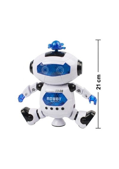 360 Derece Döner Tabanlı, Renkli Işıklı Ve Müzikli Kızılötesi Sensörlü Dansçı Robot