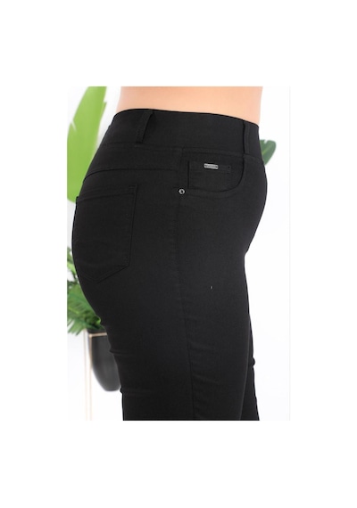 Petunya Butik Bel Lastikli Punto Kumaş Pantolon Siyah