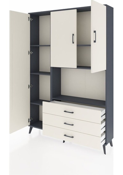 Arges Dolap 6 Raflı 3 Çekmeceli 3 Kapaklı 132x30x195 Antrasit-aytaşı/aytaşı Aytası/aytası Arges Dolap 6 Raflı 3 Çekmeceli 3 Kapaklı 132x30x195 Antrasit-aytaşı/aytaşı Aytası/aytası