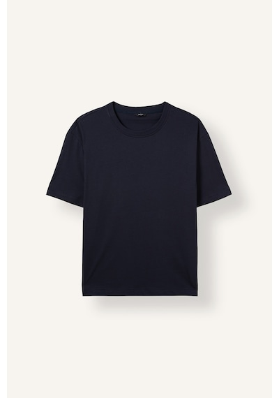 Defacto %100 Pamuk Oversize Bisiklet Yaka Basic Kısa Kollu Tişört E6885axnsnv64 Lacivert-nv64