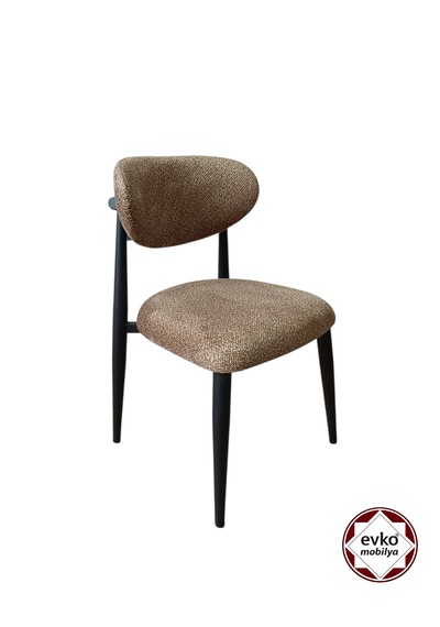 Evko Mobilya İnci Sandalye, Mutfak Salon Sandalyesi, 2 Adet Sandalye, Metal Sandalye, Yemek Sandalyesi, Otel Cafe Restoran Sandalyesi Kahverengi