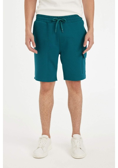 DeFacto Regular Fit Düz Paça Kargo Cepli Basic Düz Şort B8796AX24SMGN1211