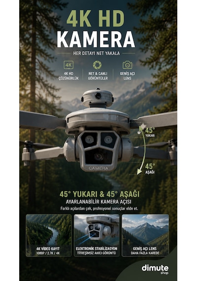 L38 Drone 4k Hd Kameralı Fırçasız Motorlu Akıllı Sensörlü 500-700 M Menzil