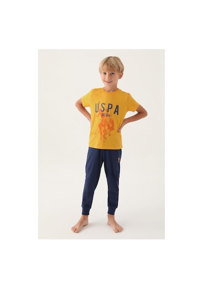 U.S. Polo Assn. U.s. Polo Assn. Lisanslı Hat Hardal Erkek Çocuk Pijama Takımı Kırmızı