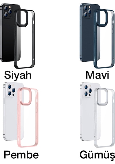 Baseus Crystal Apple Uyumlu iPhone 13 Pro 6.1 Kilif Jel Çerçeve Zirhli Siliko 522410908