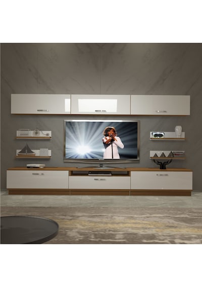 Decoraktiv Trendstyle 8y Mdf Tv Ünitesi Tv Sehpası Ceviz - Beyaz