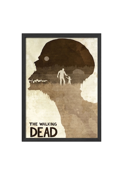 The Walking Dead Siyah Ahşap Çerçeveli Poster, Dekoratif Oyun Duvar Tablosu
