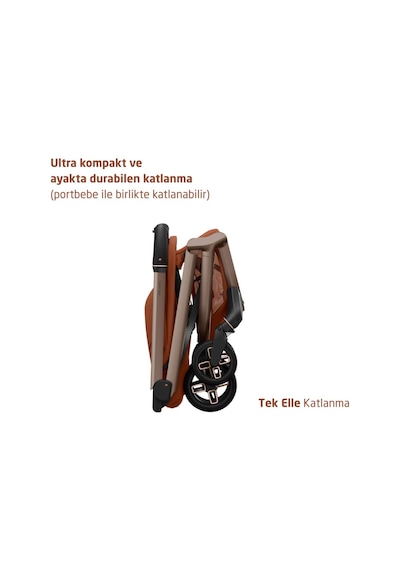 Maxi-Cosi Fame Cabin LED Işıklı Entegre Şarj Üniteli Tek Elle Katlanan Premium Kabin Boy Bebek Arabası Copper Terra